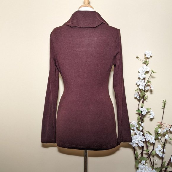 Review Australia Brown Sweater with Draped Collar. Size 12 - Picture 3 of 8
